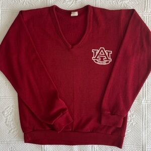 Vtg Alabama Football V-Neck Long Sleeve Sweater Crimson White Roll Tide Artex UA